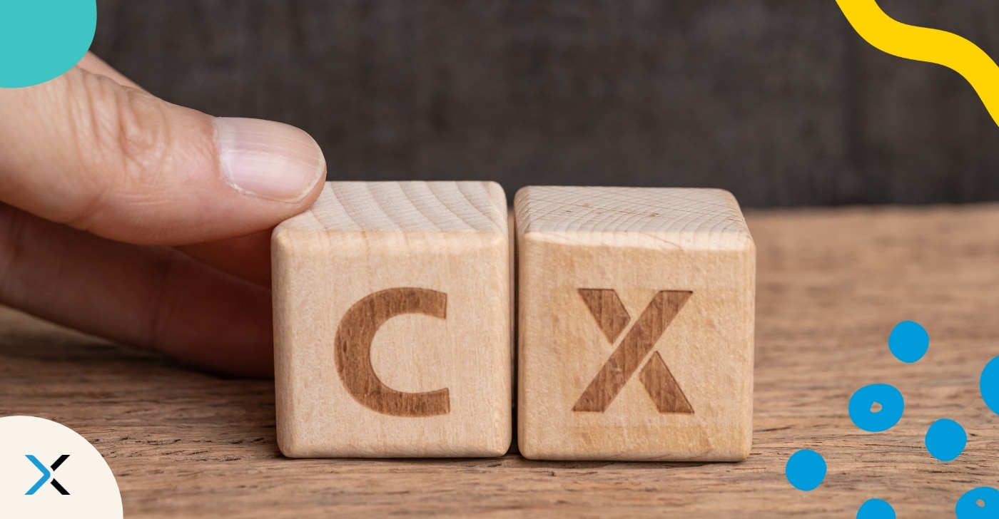 Transform CX Blog Wooden blocks with the letters C and X that symbolize customer experience content which uses clear language.