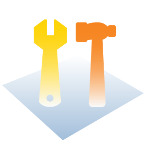 Bildbeschreibung: Das Icon zeigt Werkzeuge für die Softwareentwicklung.