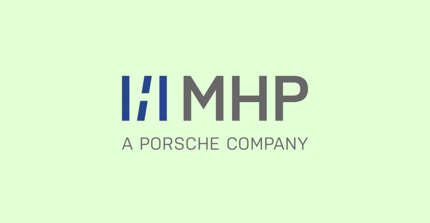 MHP logo on mint background.