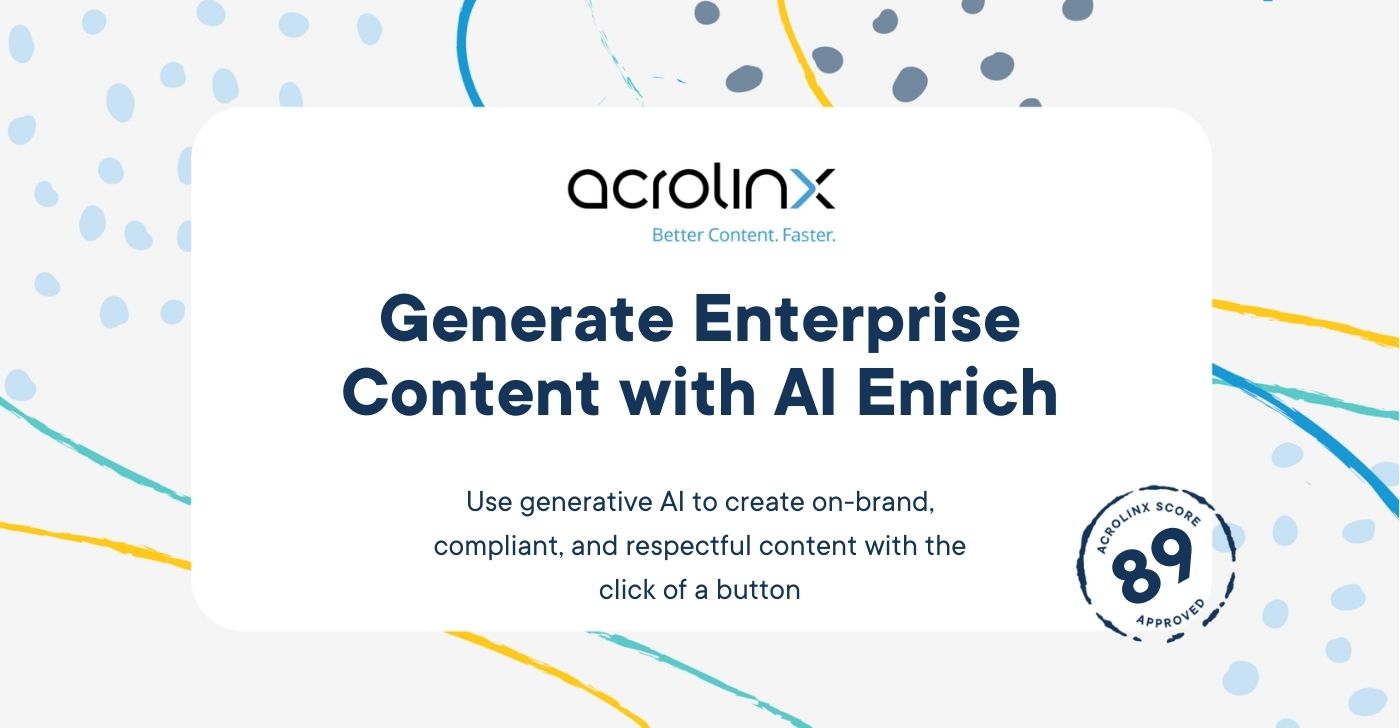 Mosaic style image of the brochure title "Generate Enterprise Content with AI Enrich."