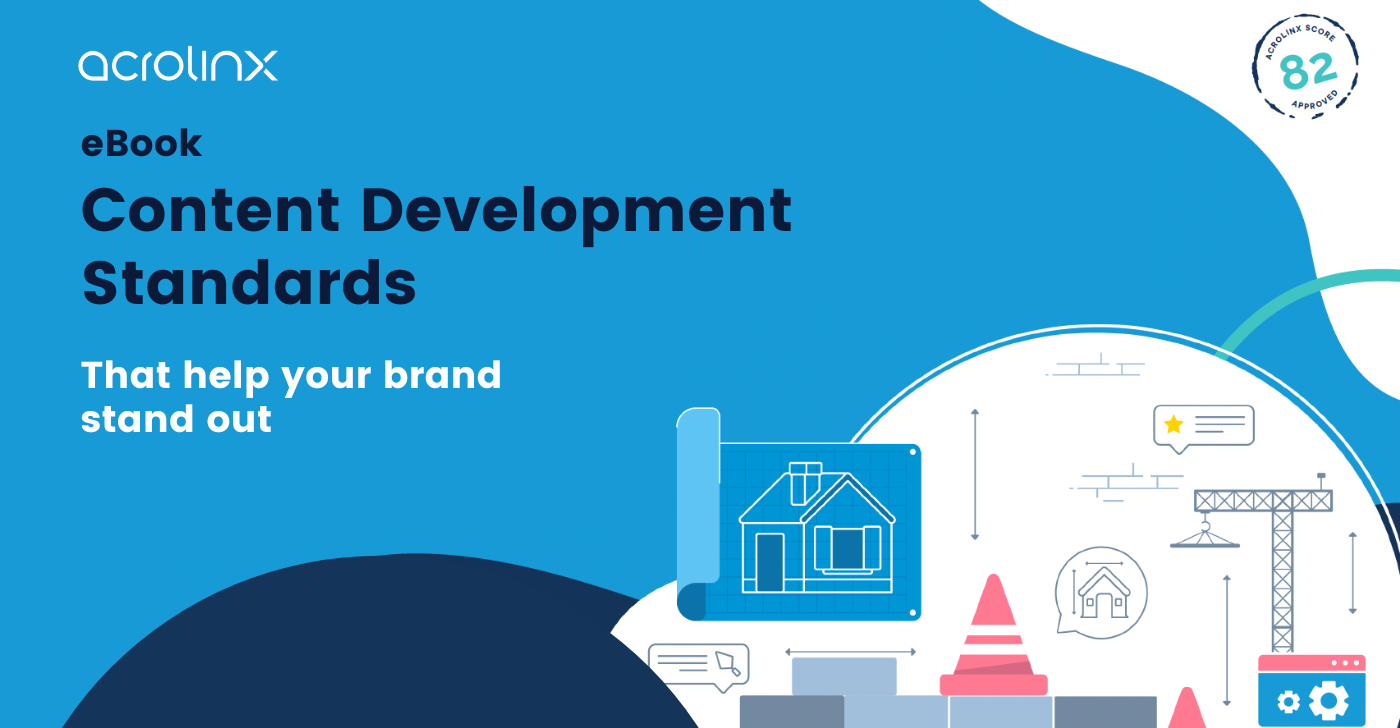 Title and subtitle of the eBook: Content Development Standards That help your brand stand out.