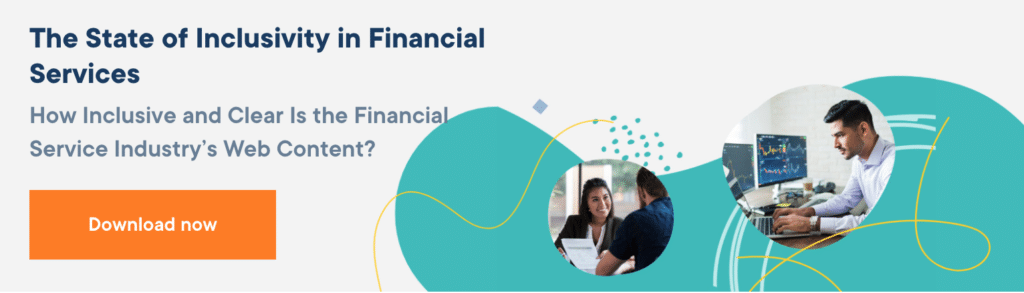A banner for the state of inclusivity for financial services.