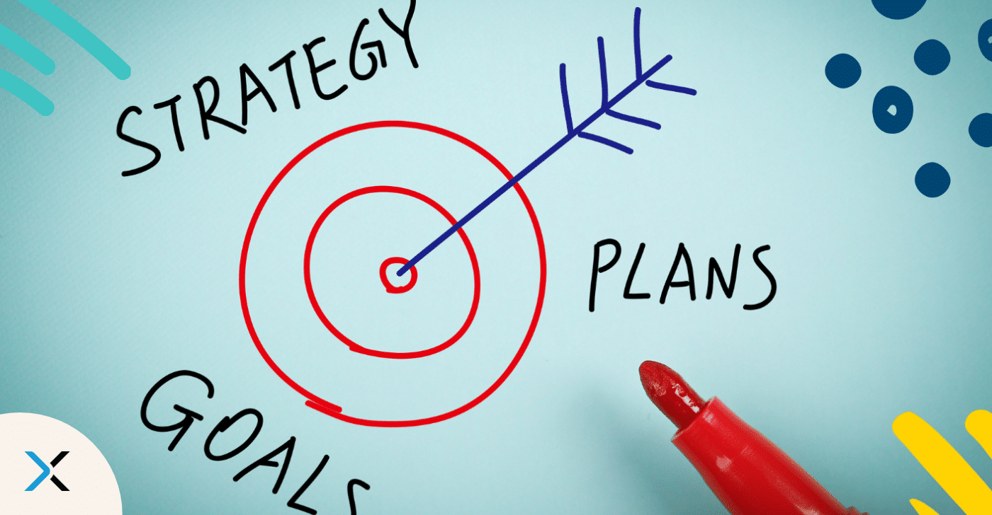 Digital-Content-Strategy-blog Digital content strategy represented by an arrow target with key words for successful content marketing.