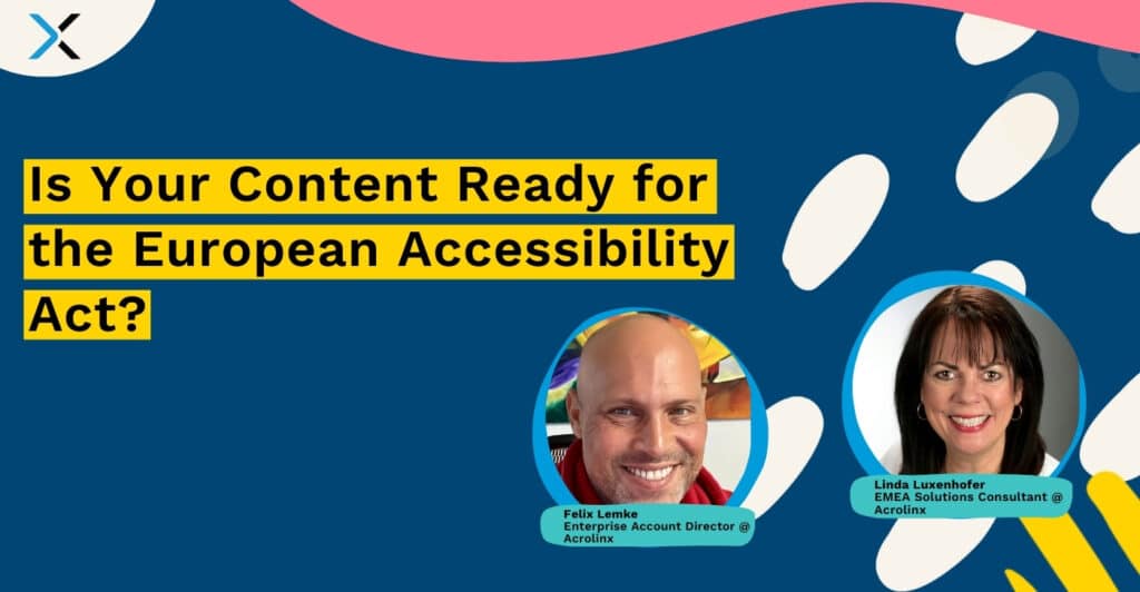 Promotional webinar banner that says "Is your content ready for the European Accessibility Act?".