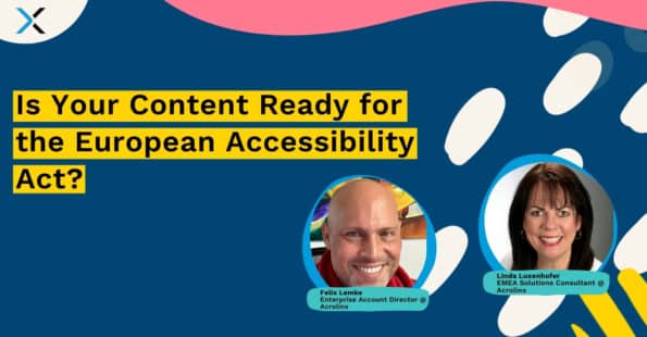 Promotional webinar banner that says "Is your content ready for the European Accessibility Act?".