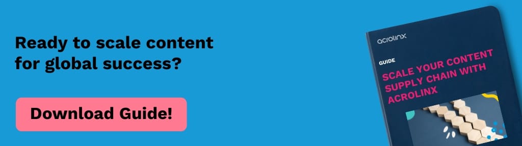 Promotional banner that links to the download page of a free guide about scaling your content supply chain.