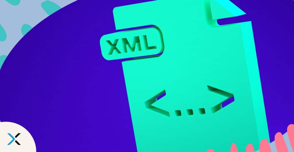 A graphic representation of an XML document symbolizes DITA content.